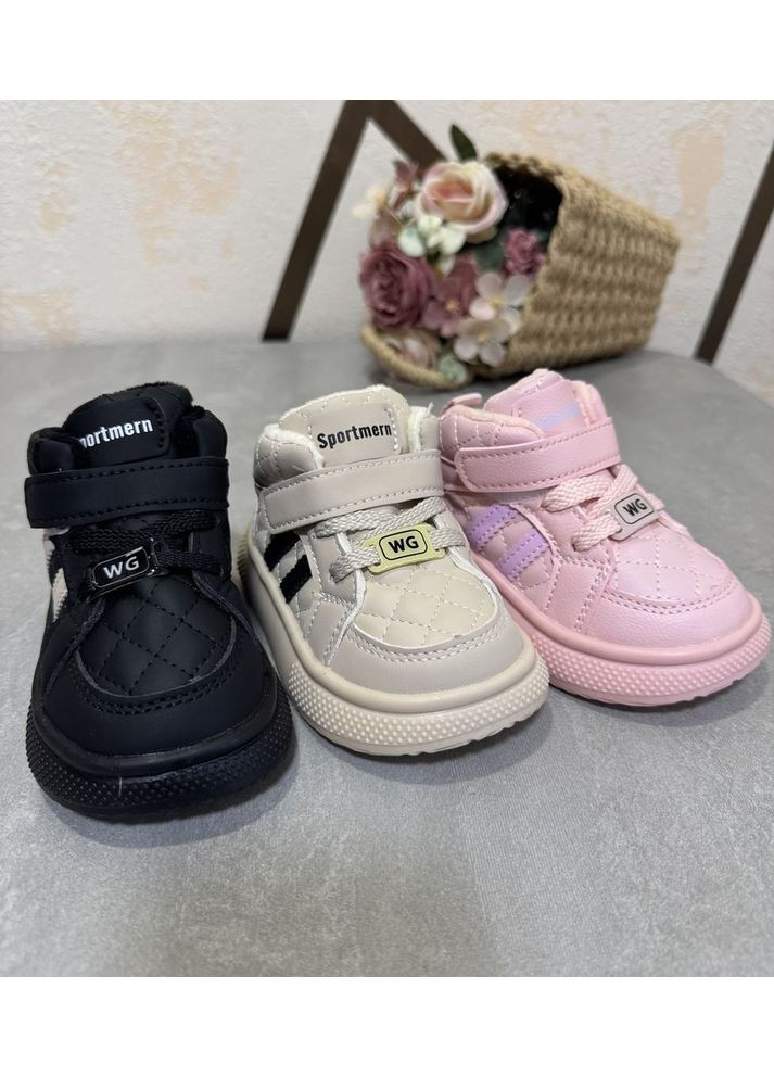 Цветные зимние демисезонные ботинки детские цвет розовый 10925 No Brand