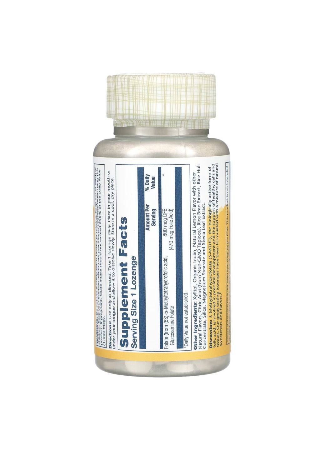 Добавка Methyl Folate 1000mcg - 60 lozenges Solaray (304025729)