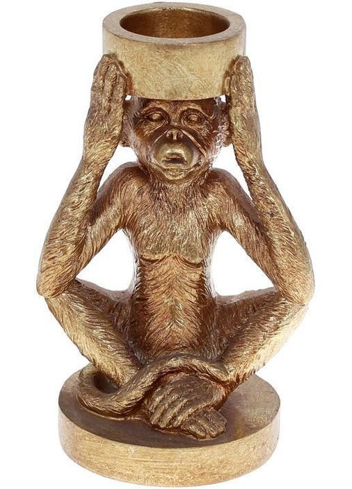 Підсвічник декоративний "Giorgi Мавпа" 11х8.5х17см, полистоун, колір золотий Bona (297366522)