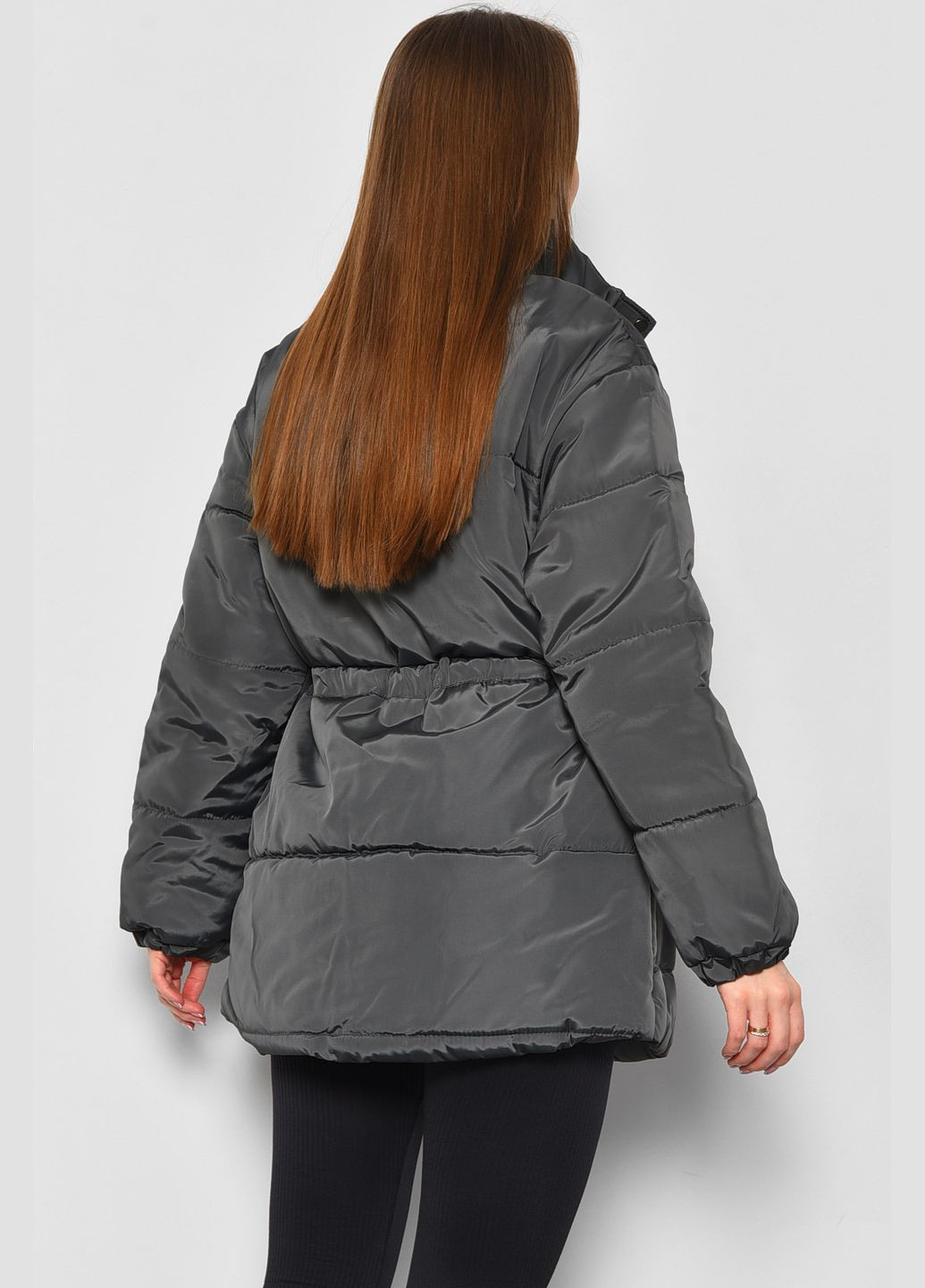 Сіра демісезонна куртка жіноча демісезонна сірого кольору Let's Shop