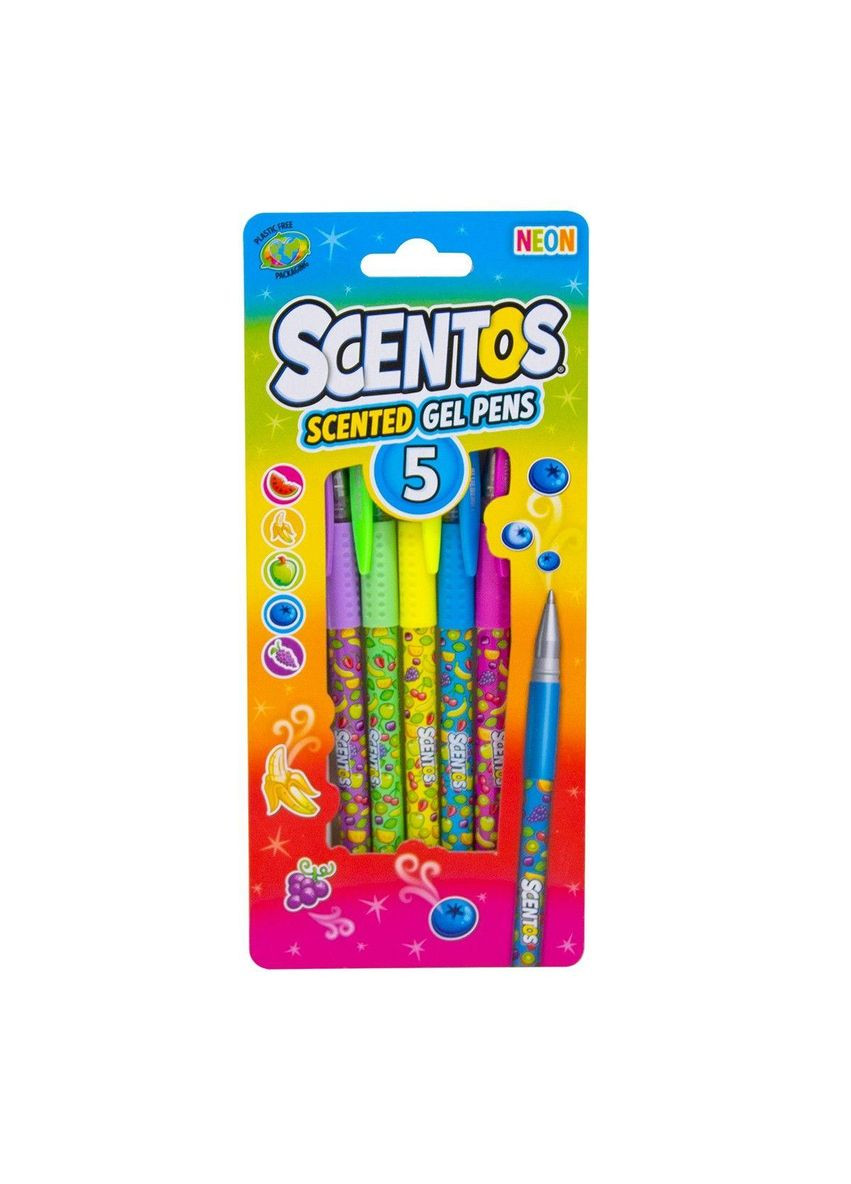 Набор гелевых ручек ароматных - Неоновый коктейль (5 цветов) (12264) Scentos (362432203)