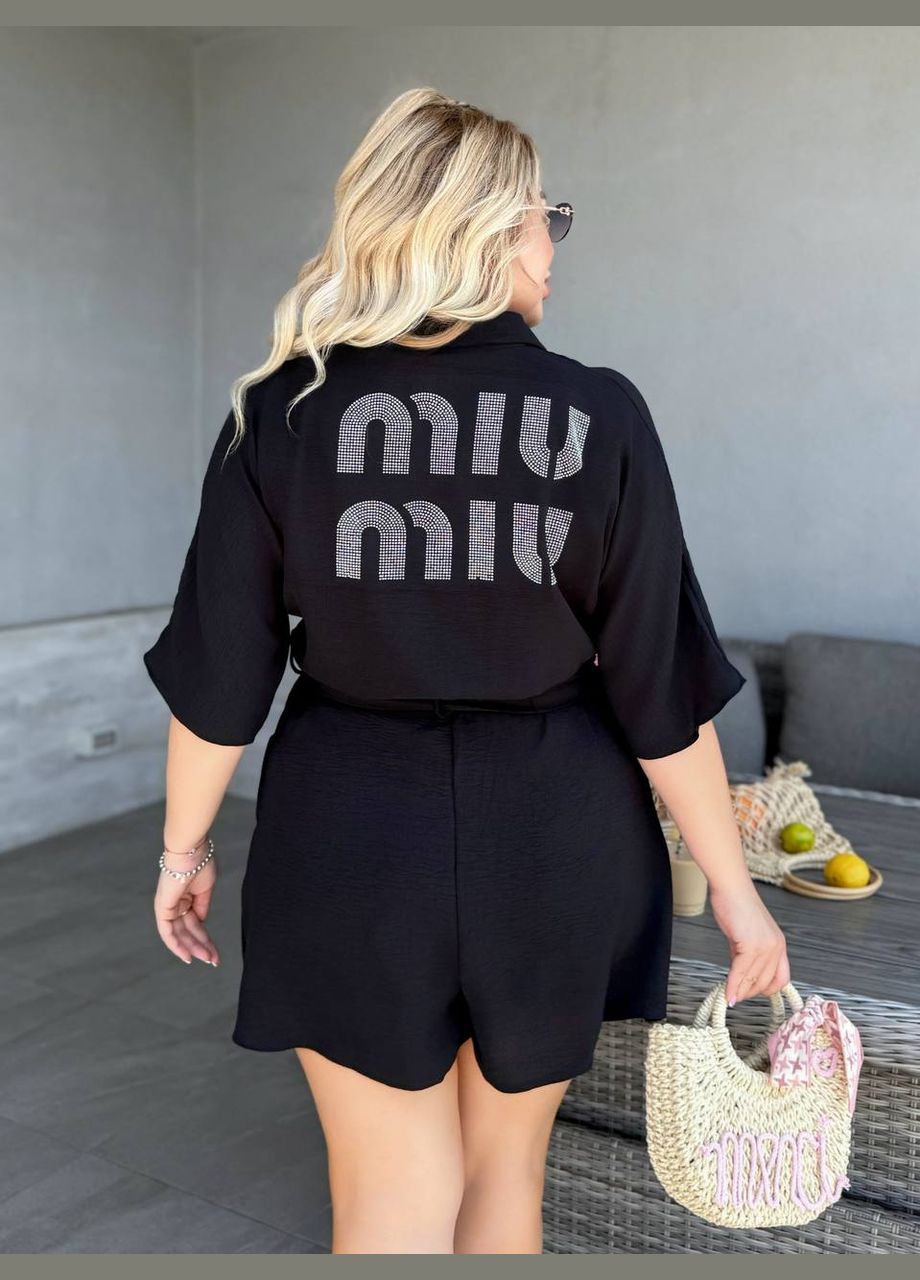 Комбінезон Україна Your style комбінезон-шорти однотонний чорний повсякденний нейлон, віскоза