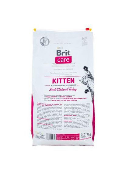Сухой корм Cat GF Kitten HGrowth & Development для котят, здоровый рост и развитие, 7 кг Brit Care (349823507)