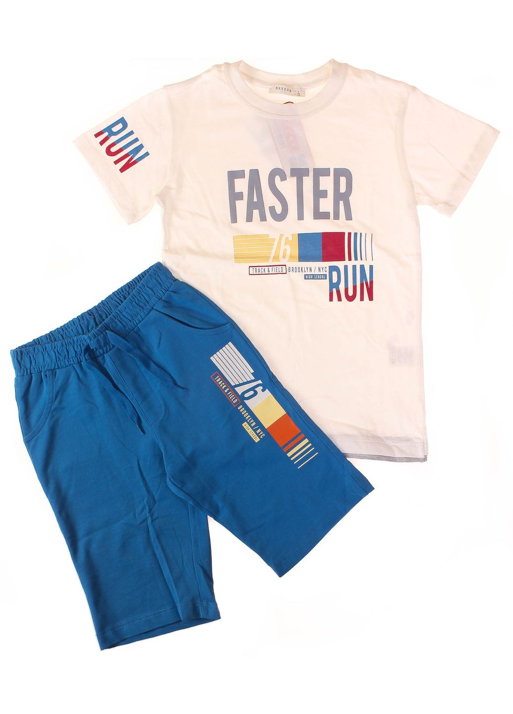 Кремовый летний футболка + шорты 10139 Breeze