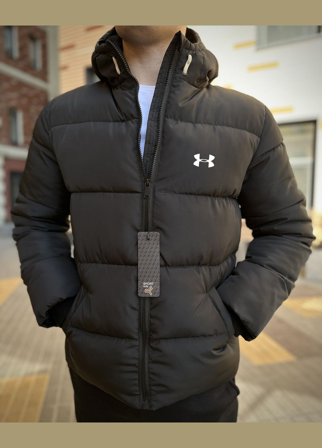 Чорна зимня куртка зимова біо-пух до -25℃ No Brand