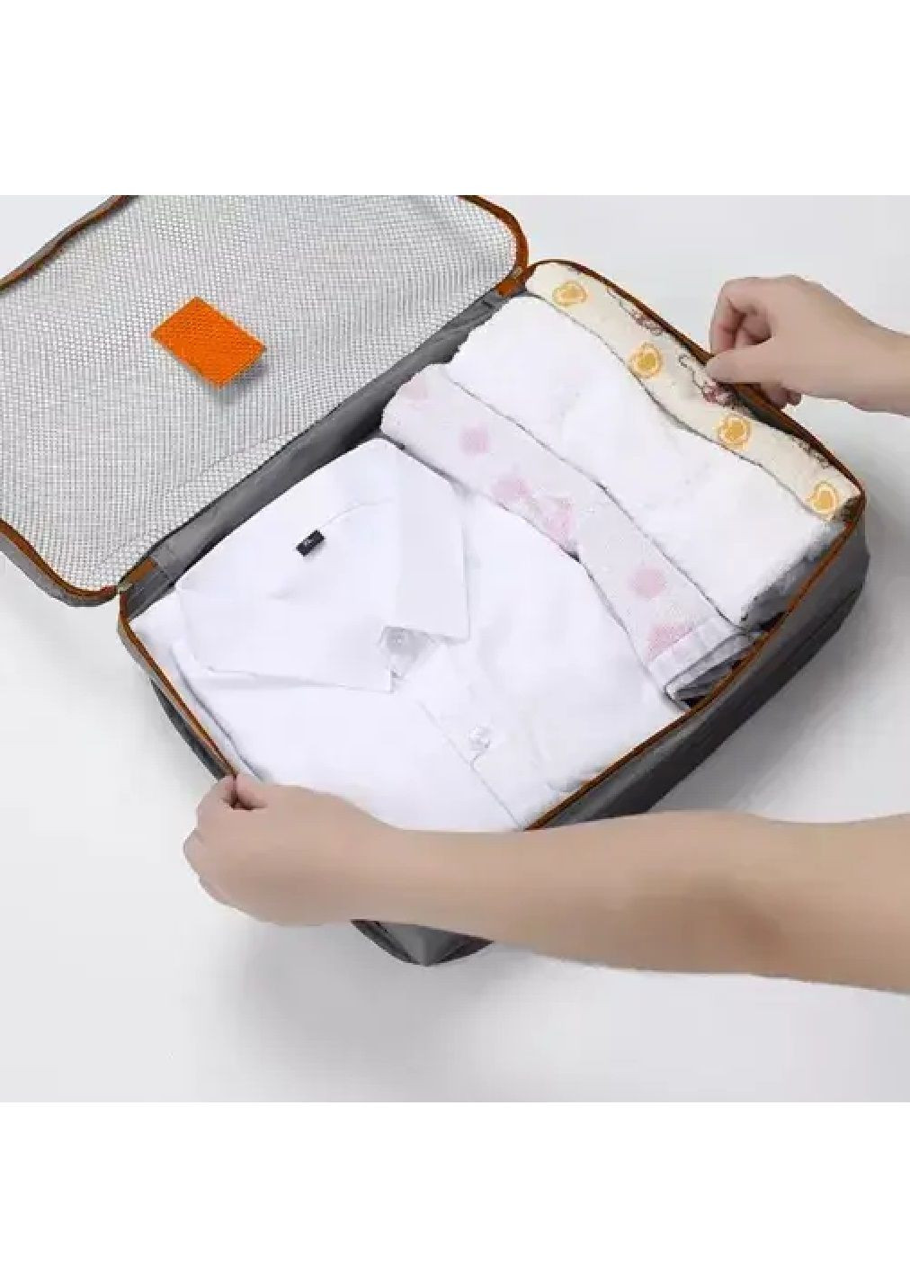 Набір комплект сумок органайзерів туристичних для зберігання речей одягу білизни у валізі 6 штук (476844-Prob) Сірий Unbranded (291984576)