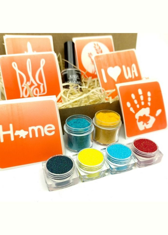 Набор для био-тату "Я люблю Украину - глиттер" set-i-love-ukraine-glitte Fresh Tattoo (316609636)