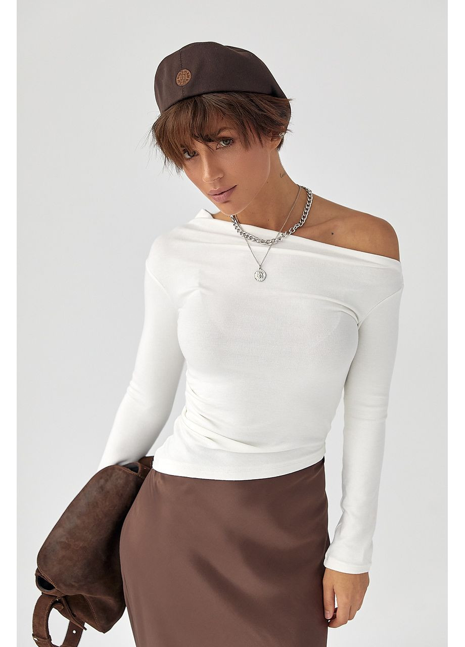 Ассиметричный лонгслив с открытым плечом Lurex (362622484)