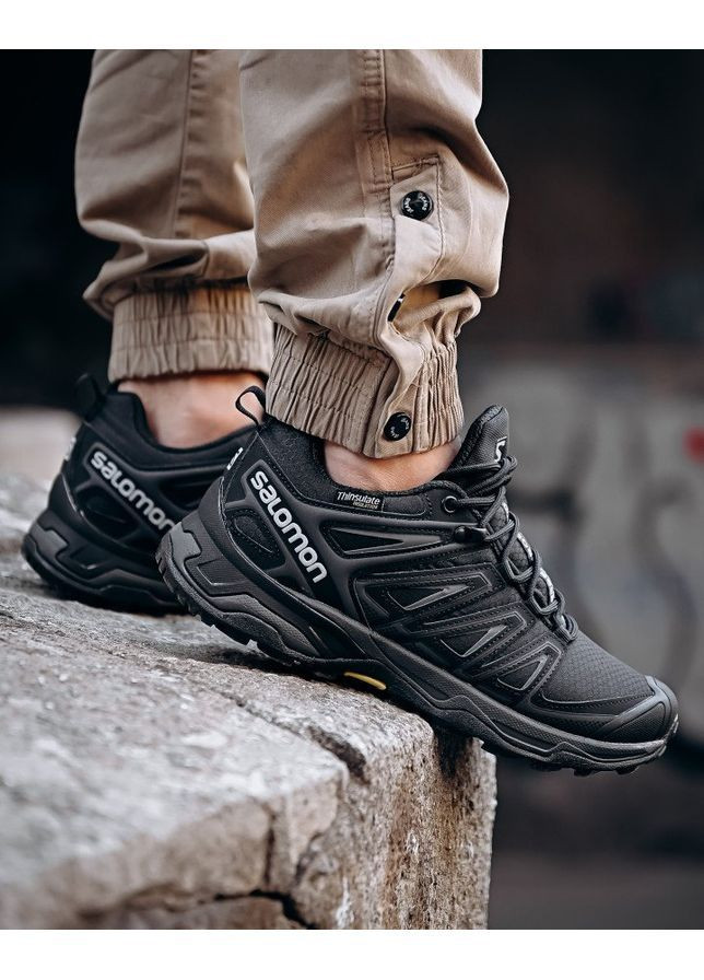 Чорні Осінні термо кросівки speedcross Salomon