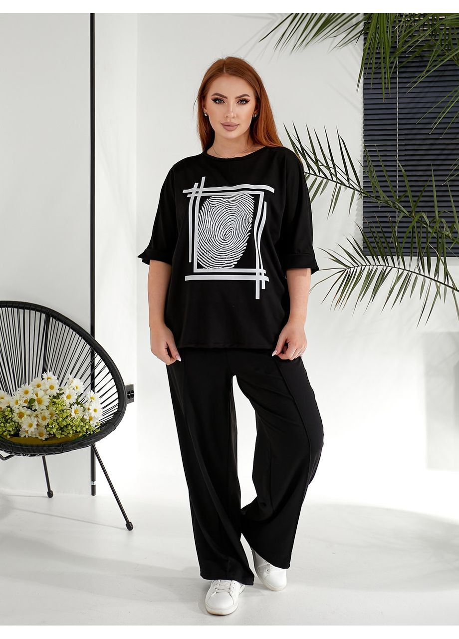 Женский костюм из трикотажа брюки палаццо 50-52, No Brand (360544653)