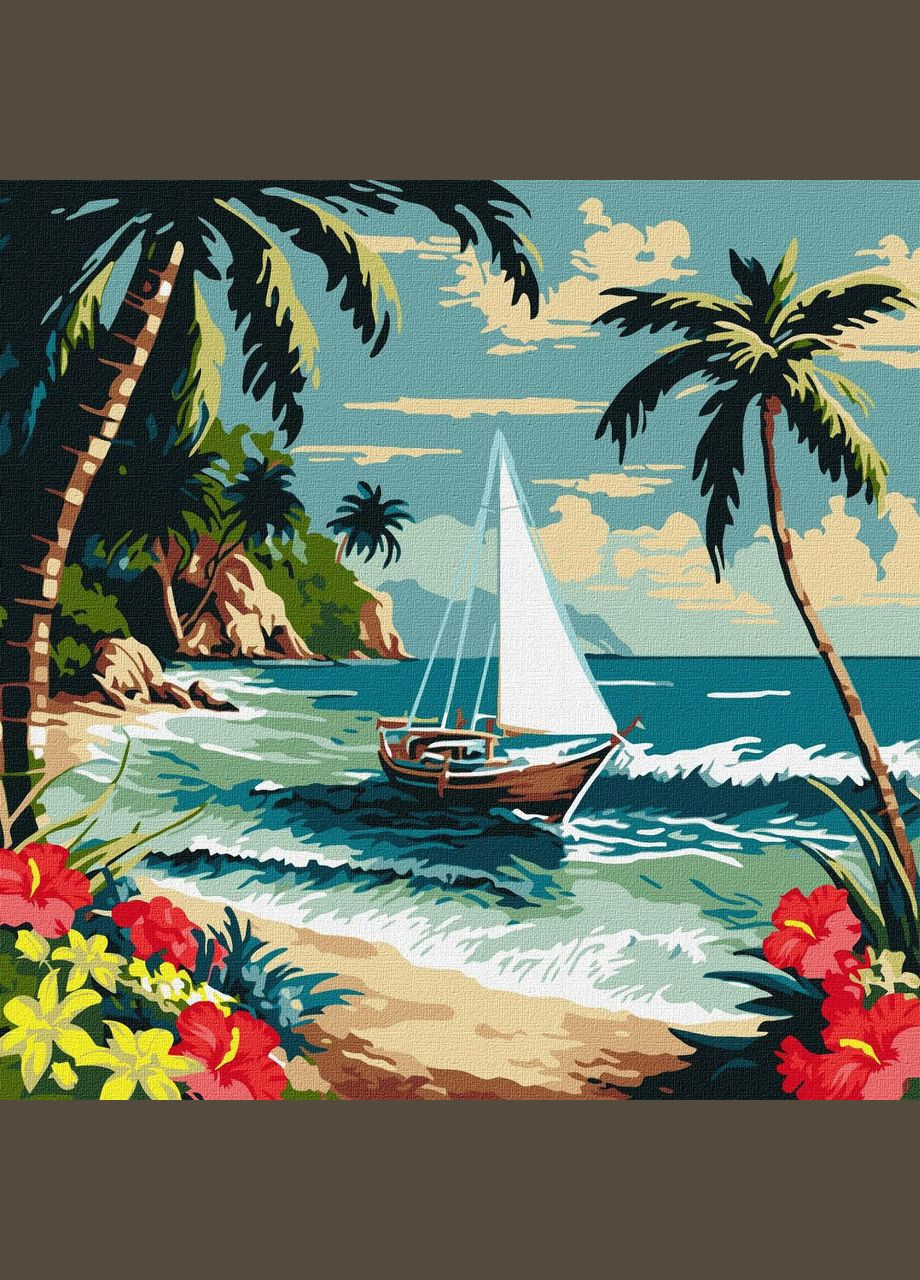 Картина за номерами Пейзаж. Сонячний берег 40*40 см KHO 2781 Ідейка (362534549)