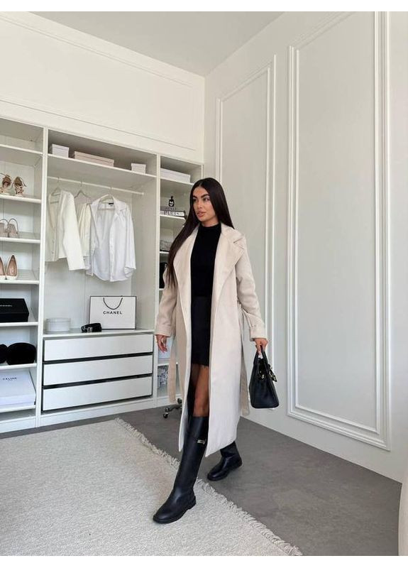 Молочное демисезонное Стильное пальто No Brand