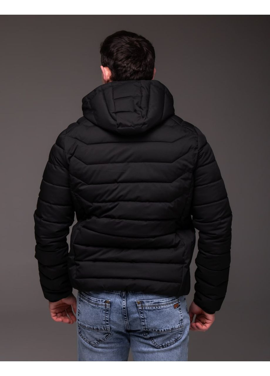 Чорна утеплена чорна чоловіча куртка "midnight" демісезон No Brand