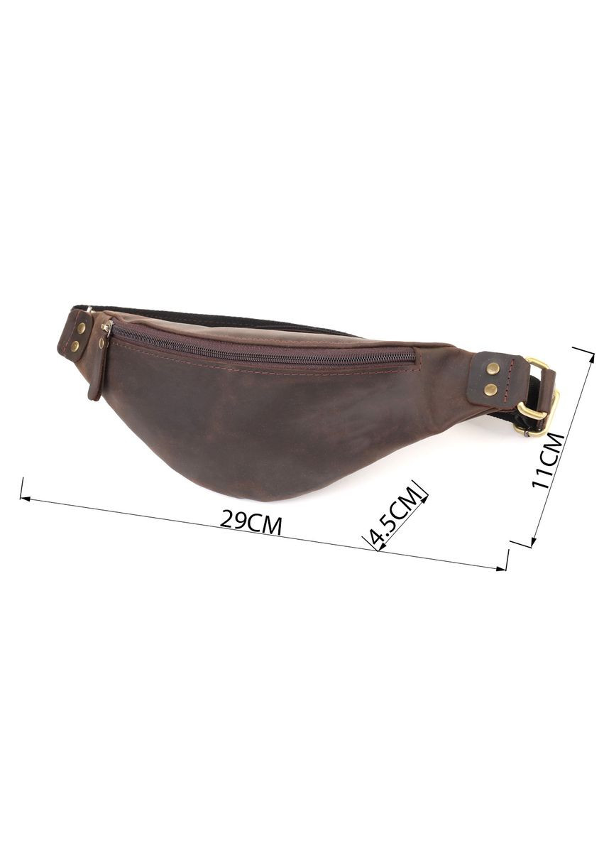 Мужская бананка винтажная кожаная коричневая 29×11×4,5 см 23130 Shvigel (362417582)