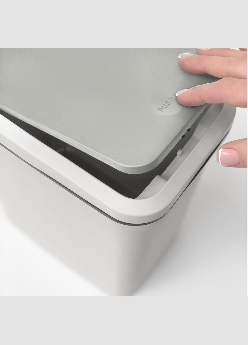 Відро для сміття MVM з кришкою BIN-04 6 л Сіре (BIN-04 6L GRAY) МВМ (365280795)