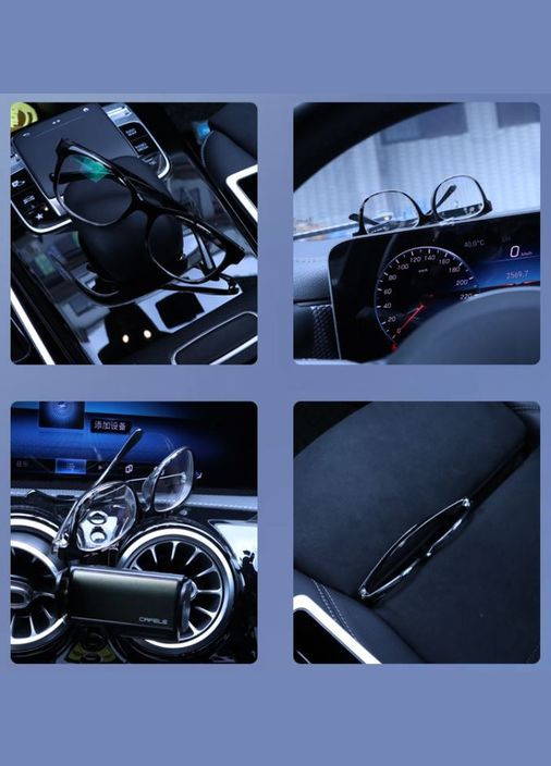 Тримач для окулярів на сонцезахисний козирок Чорносрібний (М680158) YONG XUN (314709848)