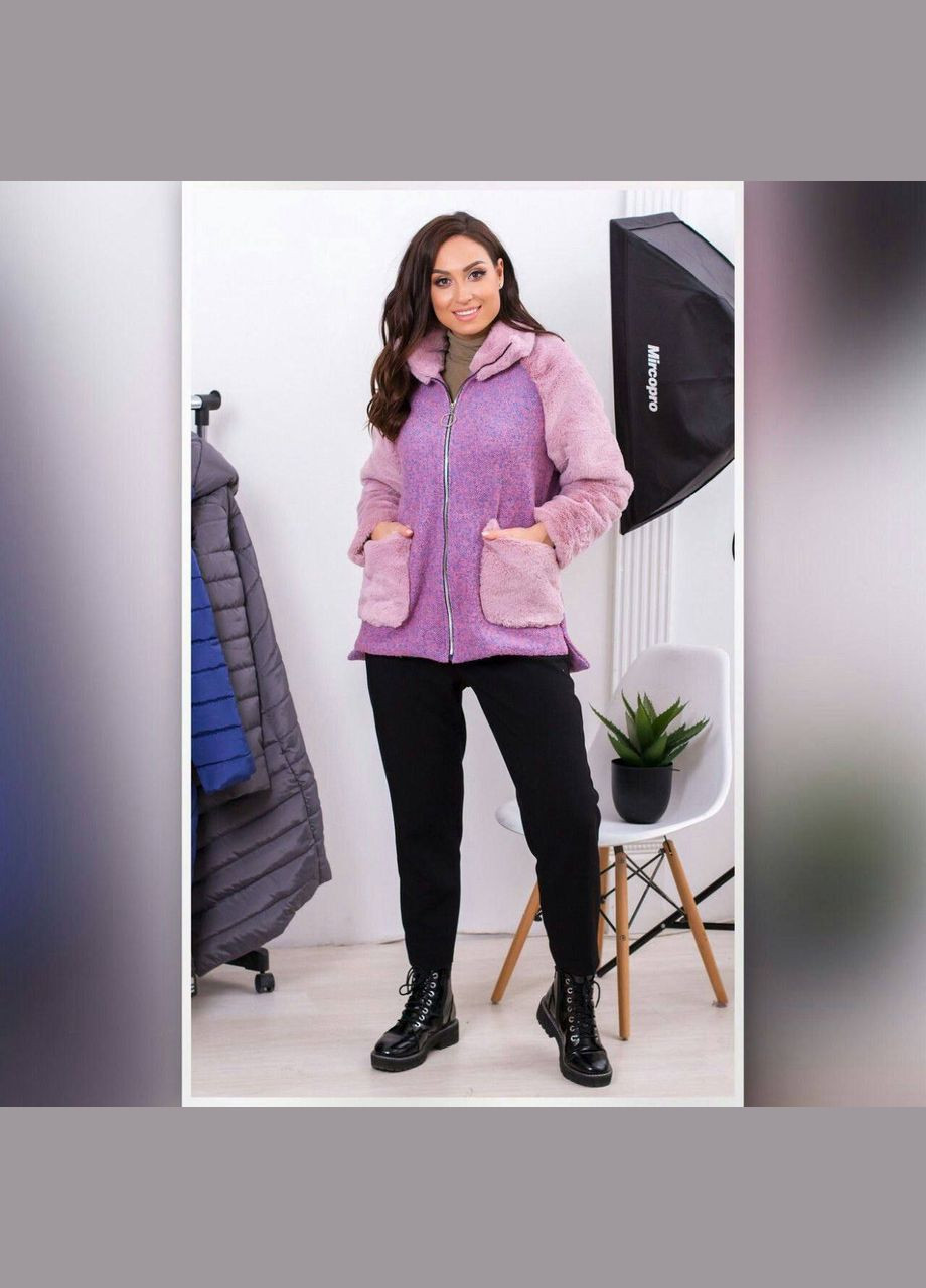 Фиолетовая демисезонная куртка шубка легкая popluzhnaya