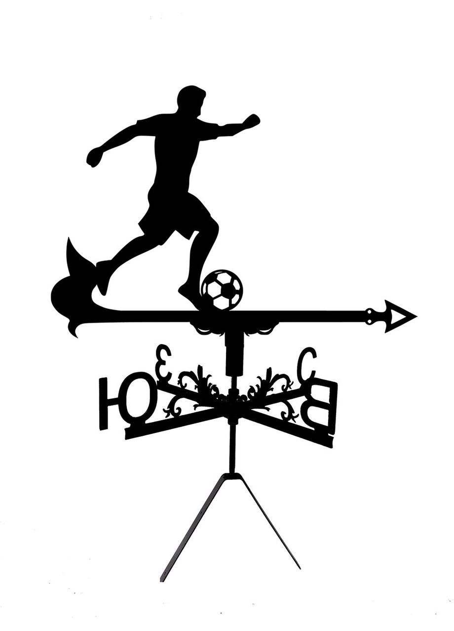 Флюгер Футболист, флюгер на кровлю из металла 2 мм. No Brand (368896454)