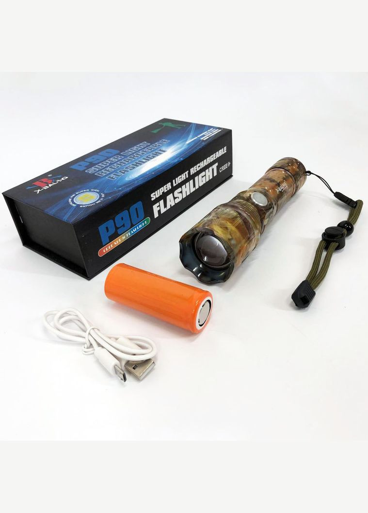 Ліхтарик ручний тактичний BL-P511M-P90 камуфляж, супер яскравий ліхтарик, потужний кишеньковий ліхтарик Bailong (364665640)