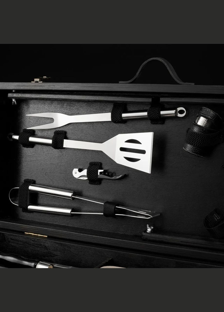 Шашлычный набор "Grills G15" Черный | Подарок для любителя отдыха Handmade G015 (347645092)