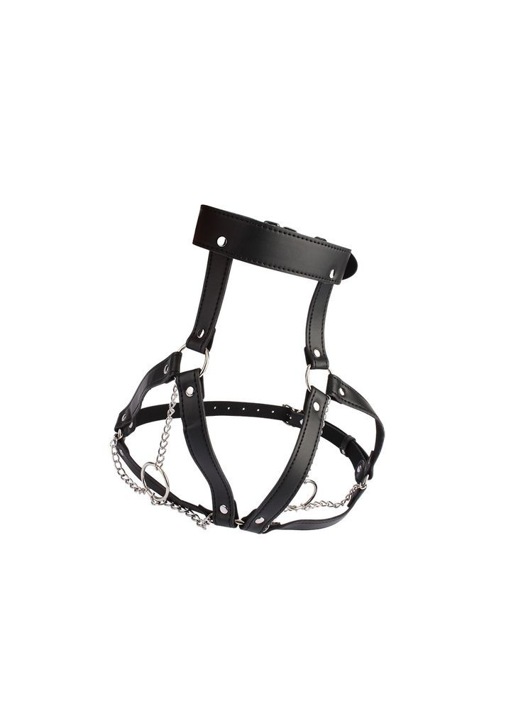 Портупея на груди з ланцюжками та декоративними кільцями на соскі BEHAVE! Luxury Fetish чорна Chisa (338423249)