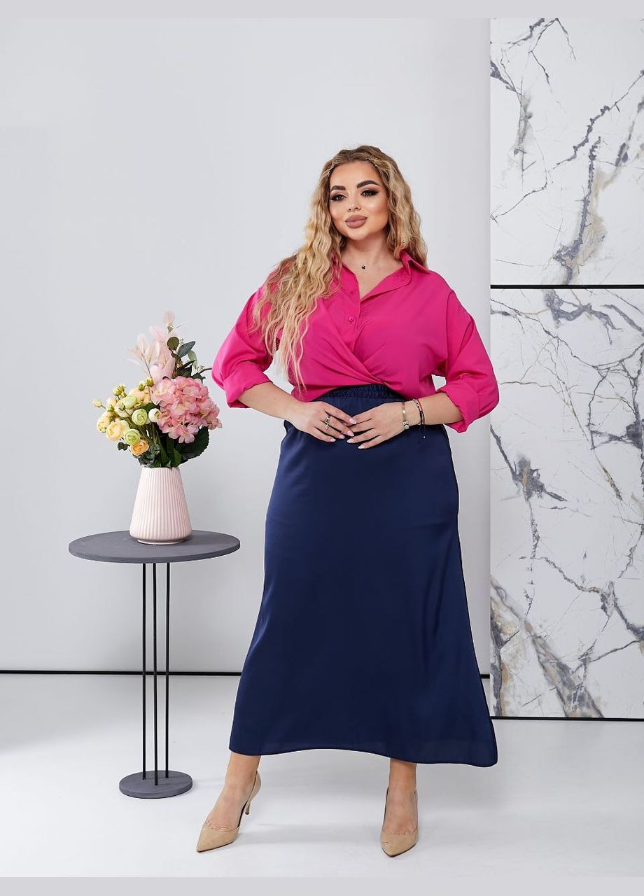 Шовкова спідниця Армані синя You Best (282710958)