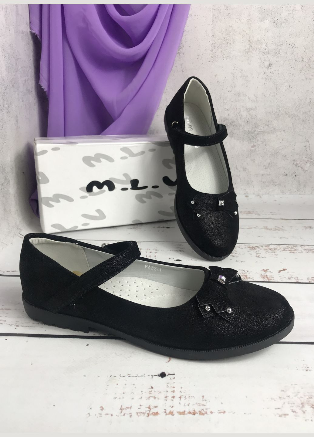 Дитячі туфлі для дівчинки Чорний (189) M.L.V (347236350)