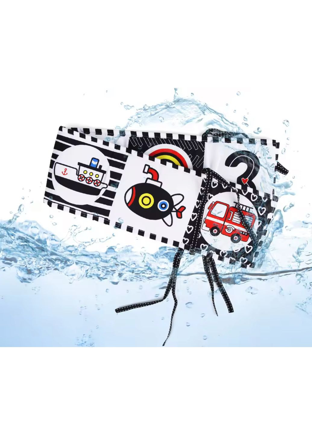 Розвиваюча книжка-бортик для немовлят з чорно-білими зображеннями 0+ No Brand (361866392)