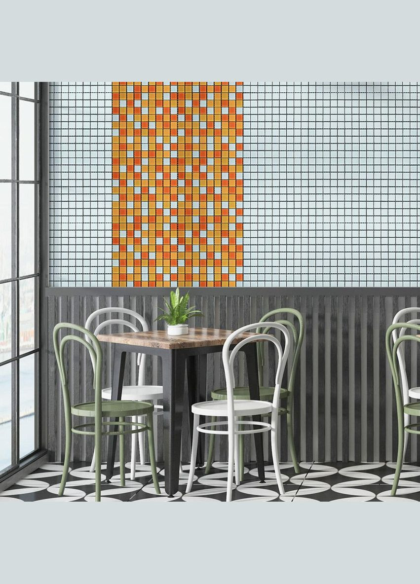 Мозаїка з декоративного скла помаранчева 298х298х4,5мм 3DPanda-2365 Sticker Wall (323155256)