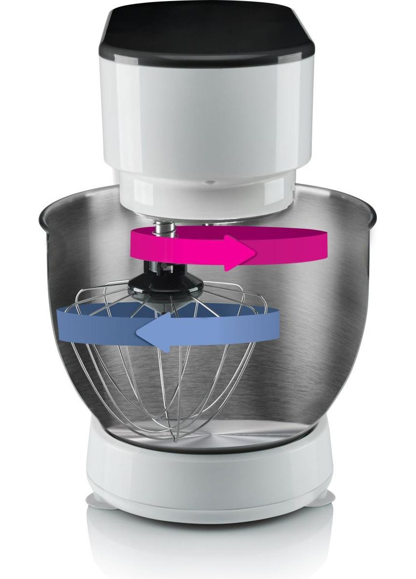 Кухонна машина 600Вт, чаша-метал, корпус-пластик, насадок-3, білий Gorenje (342113989)