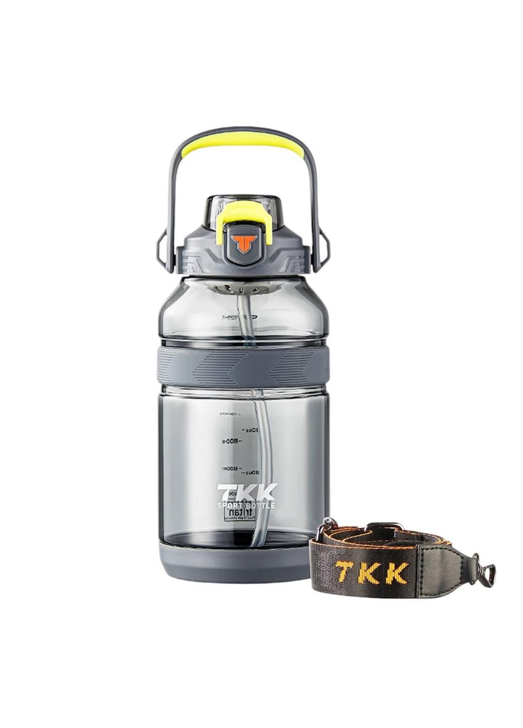 Легка пляшка тританова для води 2000 мл. Сіра TKK (314985735)