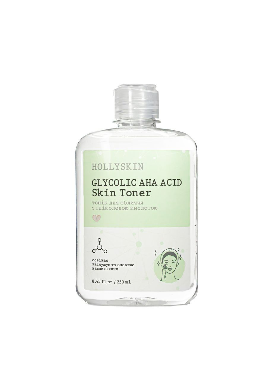 Тоник для лица Glycolic AHA Acid Skin Toner с гликолевой кислотой 250 мл Hollyskin (322775615)