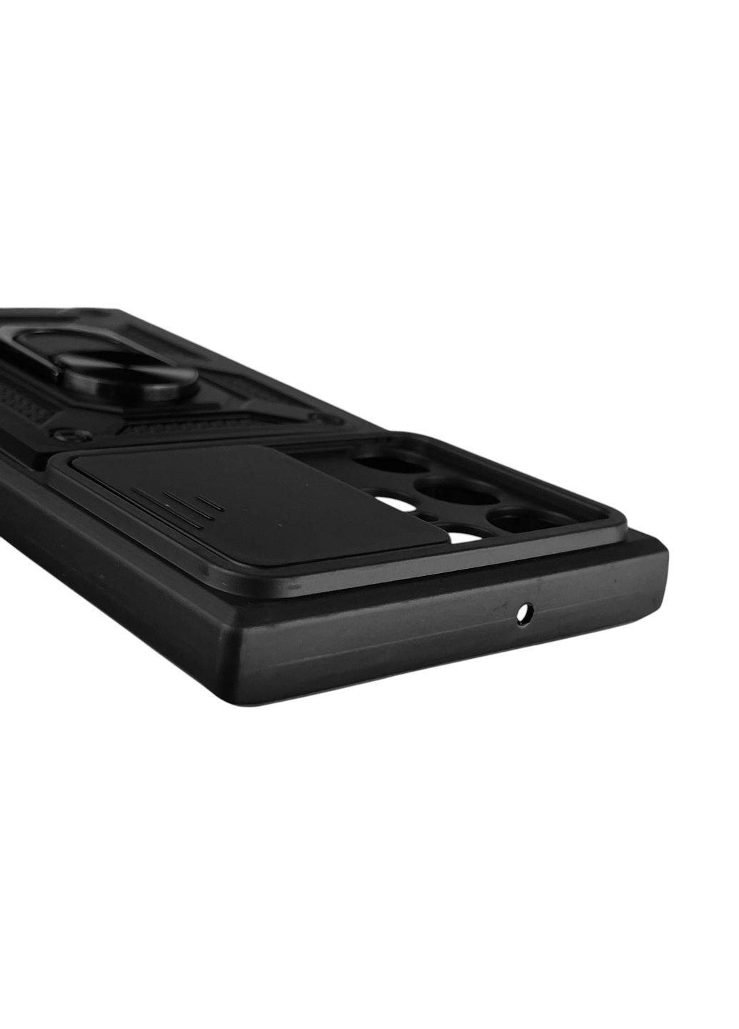 Чехол для Galaxy S22 Ultra (SM-S908B) бронированный с кольцом-держаталем со шторкой на самсунг с22 ультра черный rg1 Samsung (366230985)