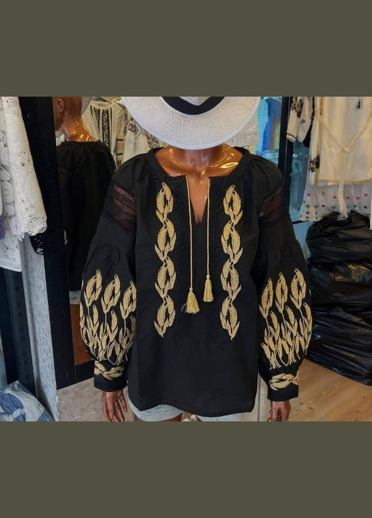 Жіноча вишиванка Жито чорна ESQ 6792 (325220040)