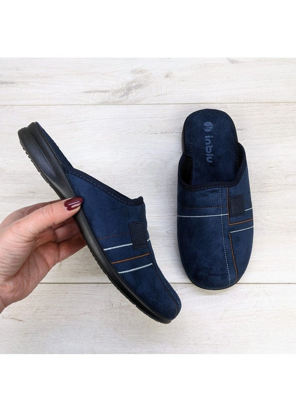 Синие тапочки мужские комнатные Inblu