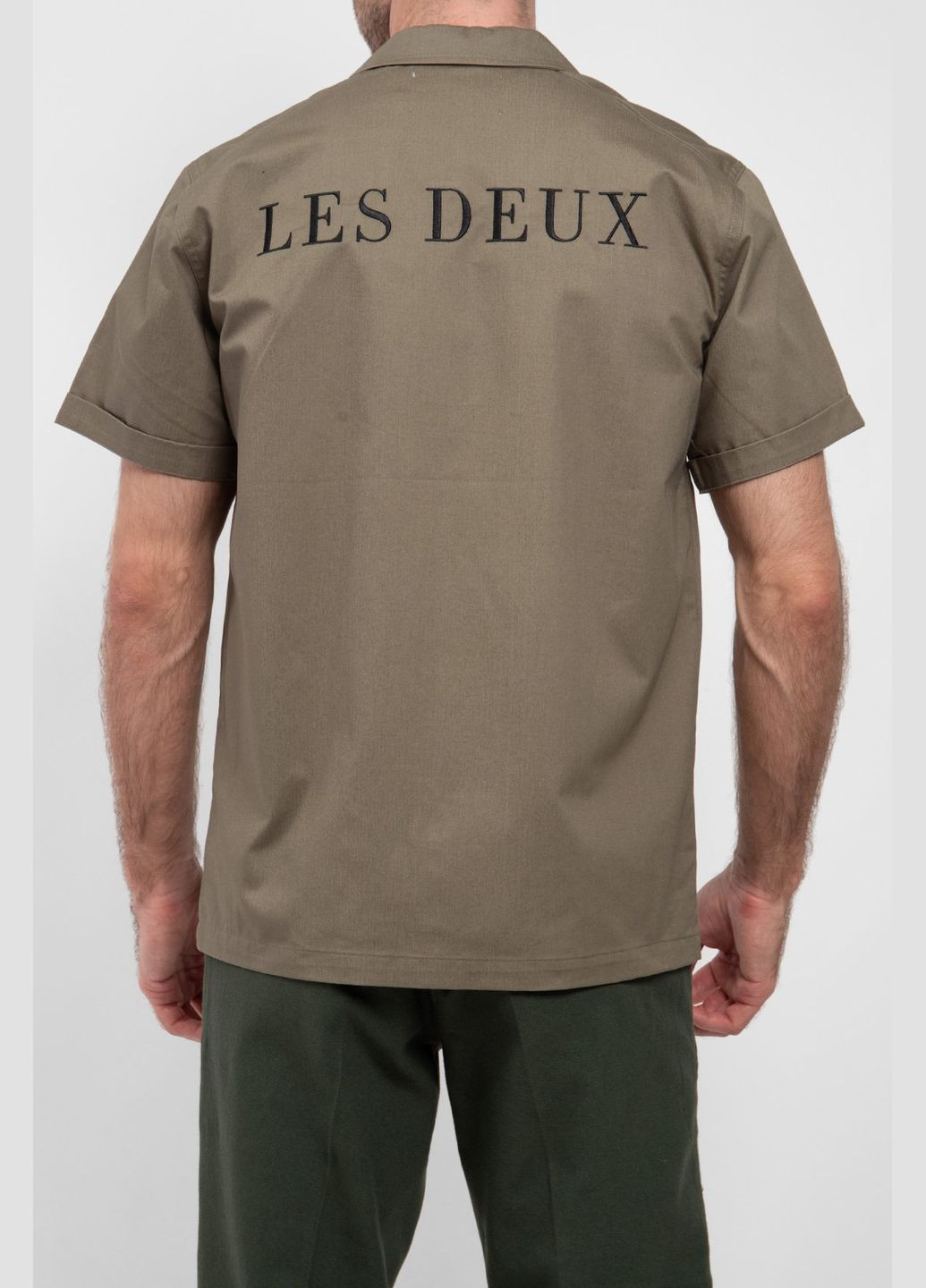 Оливковковая (хаки) кэжуал рубашка Les Deux