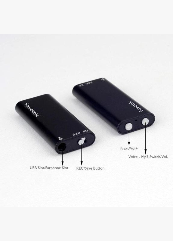 Мини диктофон 200 (GSR01s), 8 Гб памяти, активация записи голосом VOX, до 96 часов записи, Оригинал 1tap 1tap Savetek (308067454)