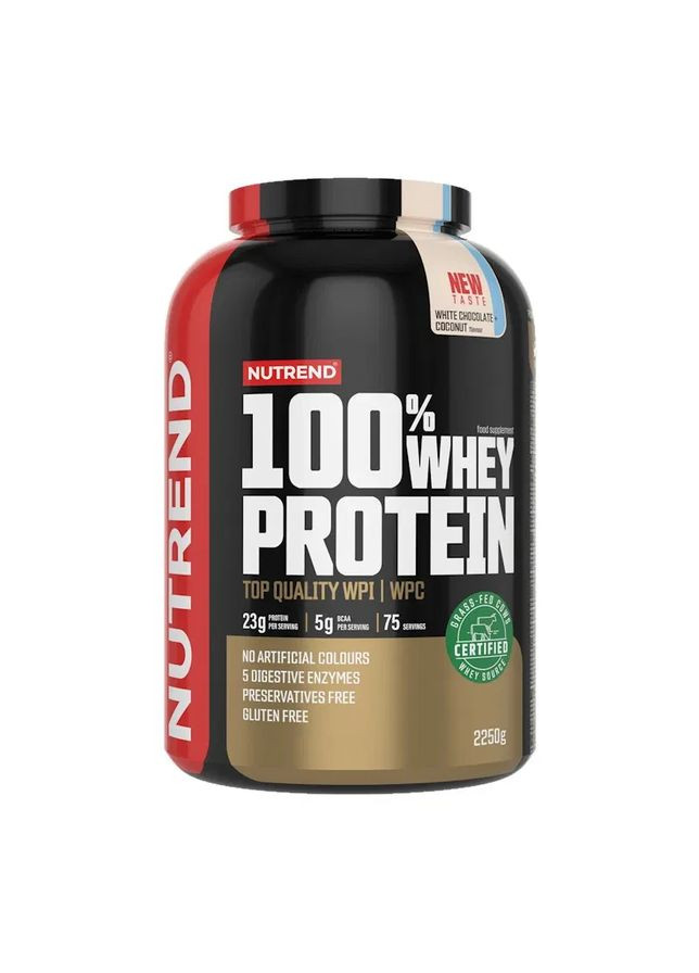 Сывороточный протеин 100% Whey Protein белый шоколад - кокос 2250 г Nutrend (361117780)