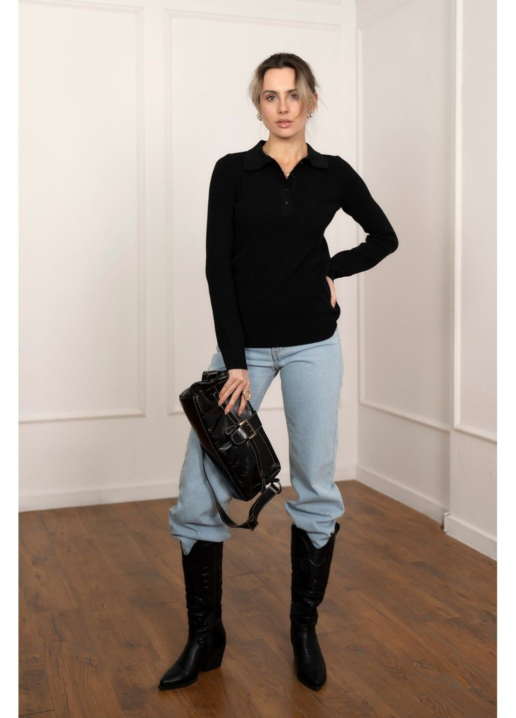 Чорний демісезонний джемпер jw972 Sewel