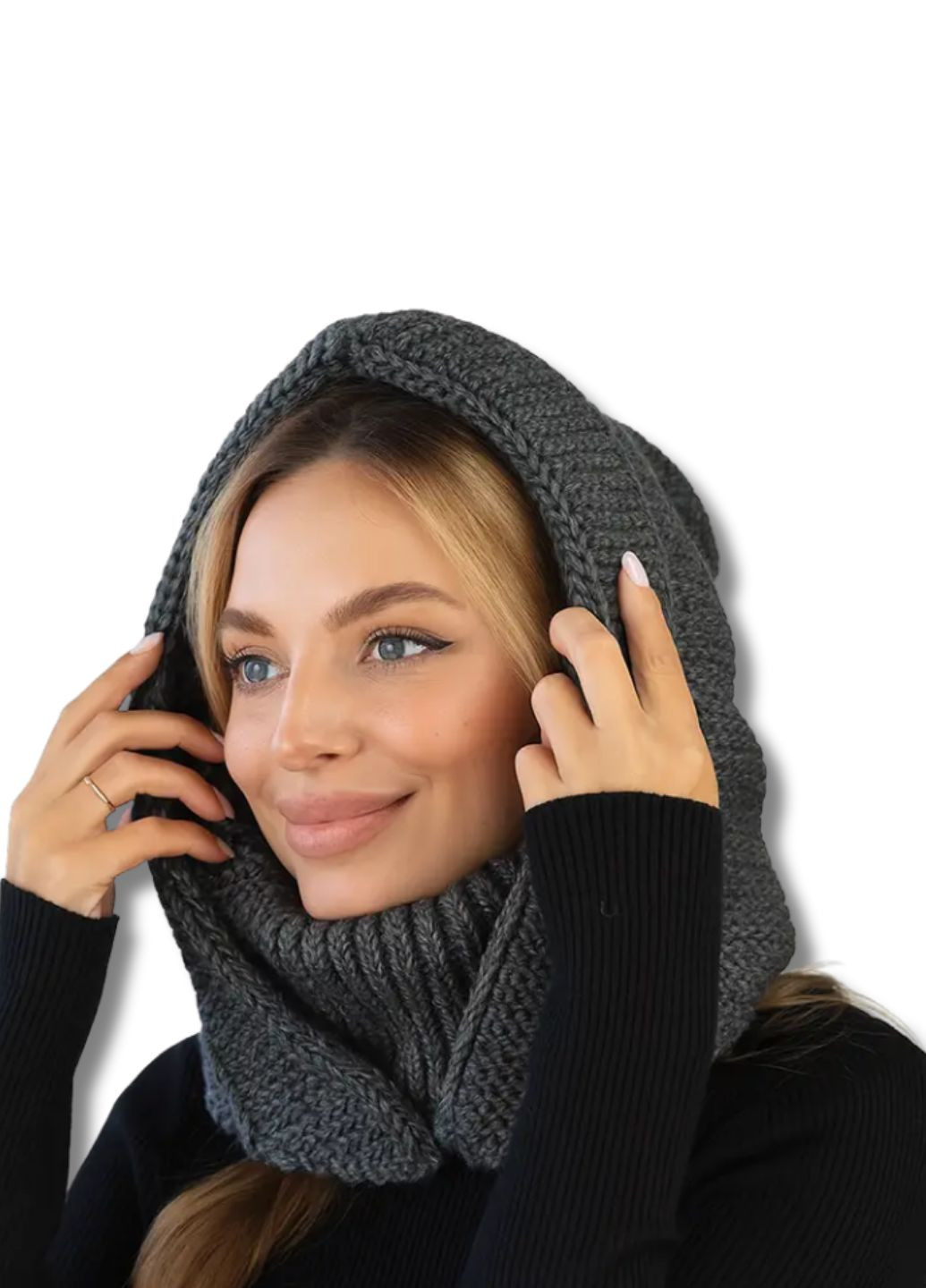 -капюшон з коміром в'язаний - Анжеліка. No Brand Жіночий капор (363019857)