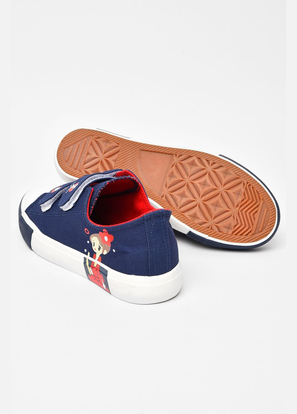 Темно-синие кеды детские темно-синего цвета текстиль Let's Shop