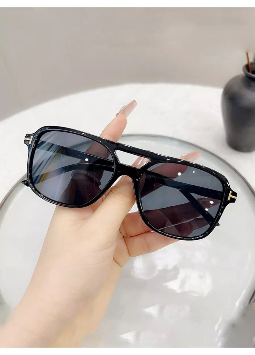 Солнцезащитные очки авиатор Casual черные No Brand (311604627)