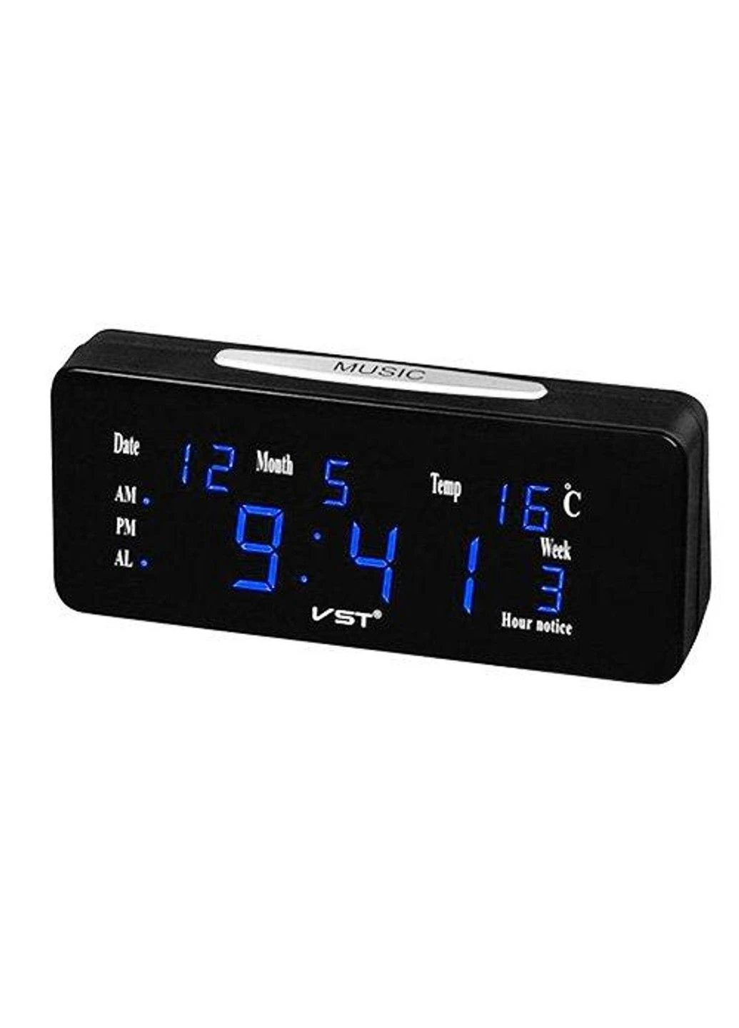 Годинник мережевий -763 WX-5 температура (Сині цифри) VST (314483641)