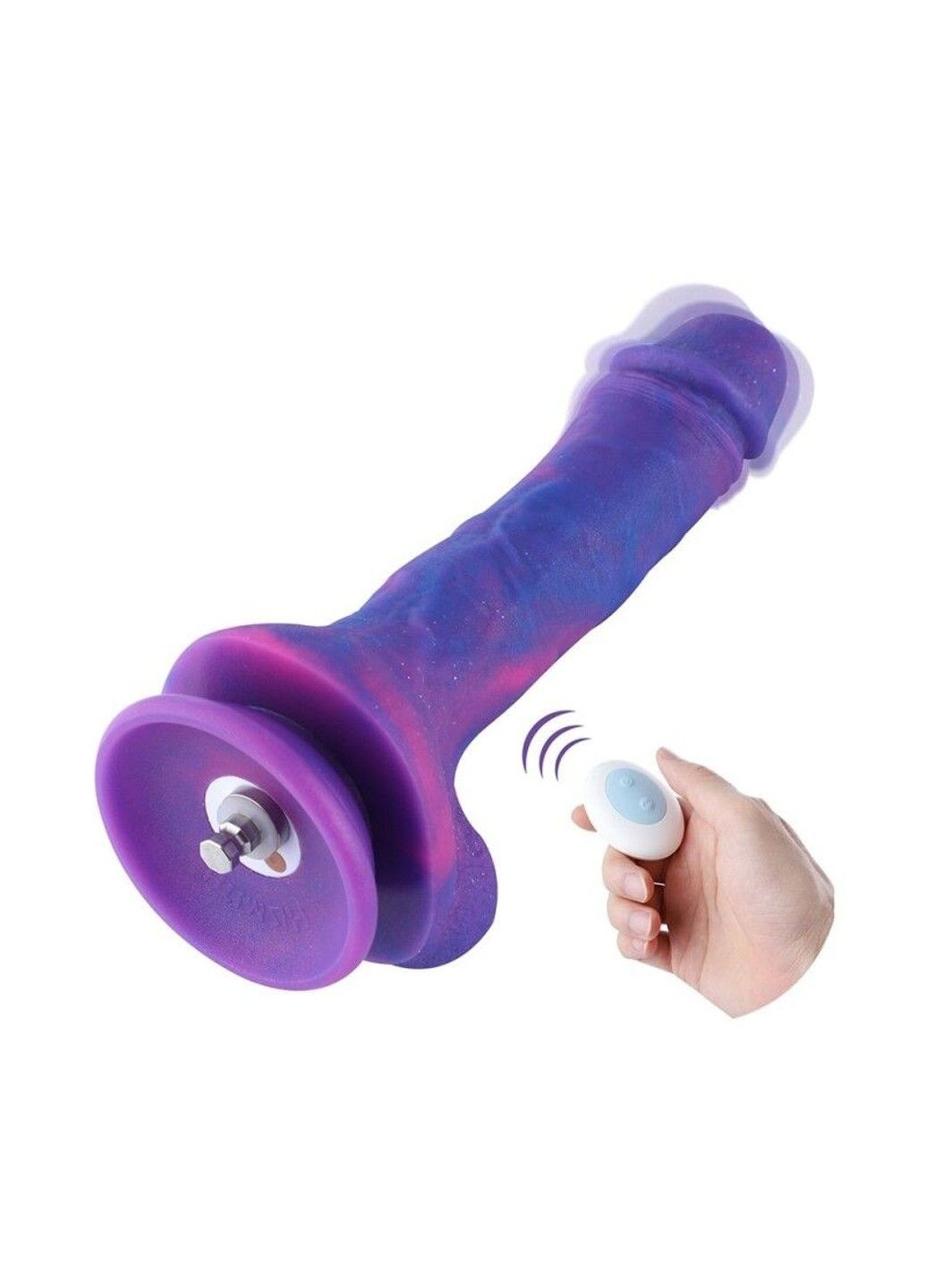 Фалоімітатор з вібрацією для секс-машин Purple Silicone Dildo with Vibe Hismith (316253472)