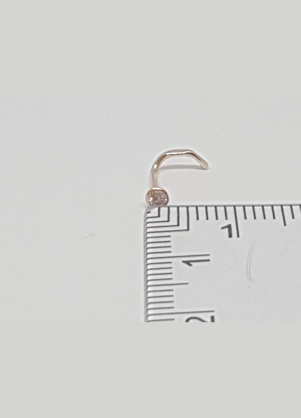 Золотая серьга-пирсинг в нос с фианитом. 1023.1 Розовый (светлый) Dear (269538716)