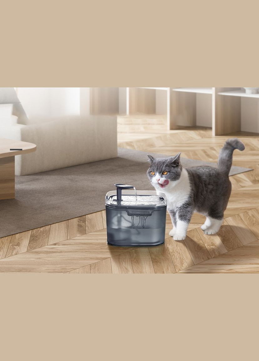 Питьевой фонтан для кошек и собак 2.2L, поилка для кота и собак с фильтром Черный Petory (299915589)