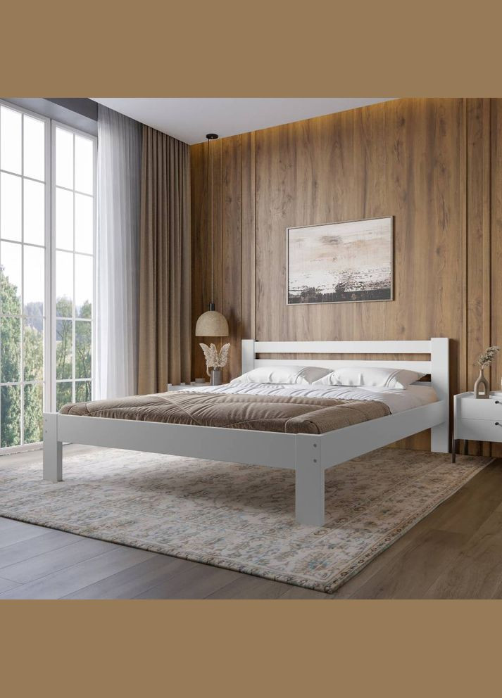 Полуторне дерев'яне ліжко Баварія (RAL9003) 120х190 см (MBG-14902) Mebigrand (366027550)