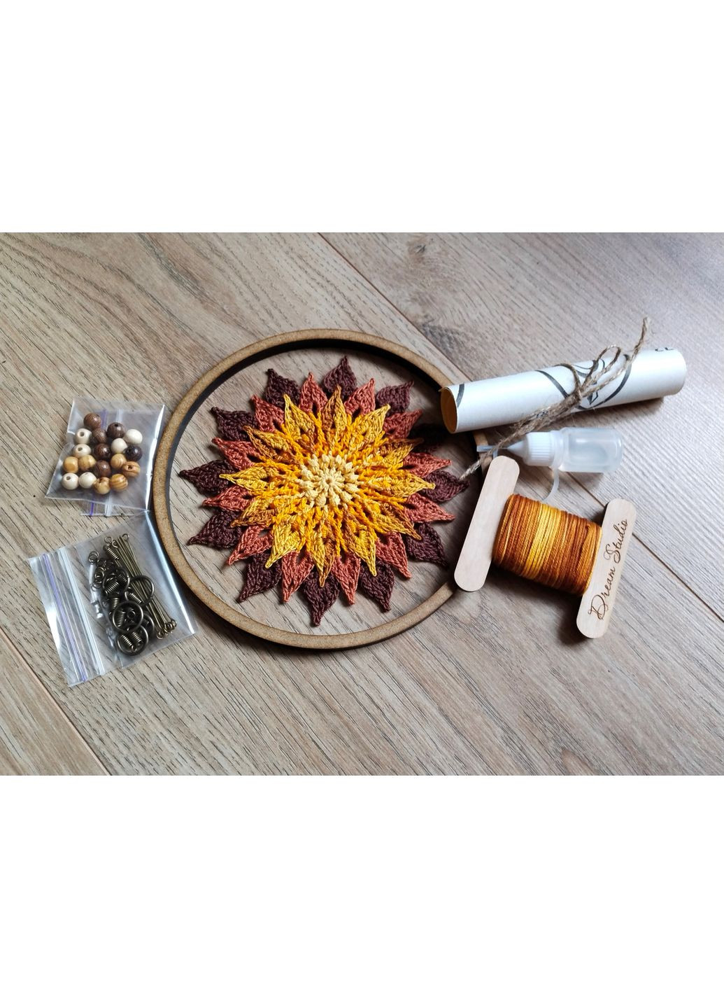 Авторський еко-набір "Ловець снів "Золота осінь" з покроковою інструкцією Dream Studio (363057487)