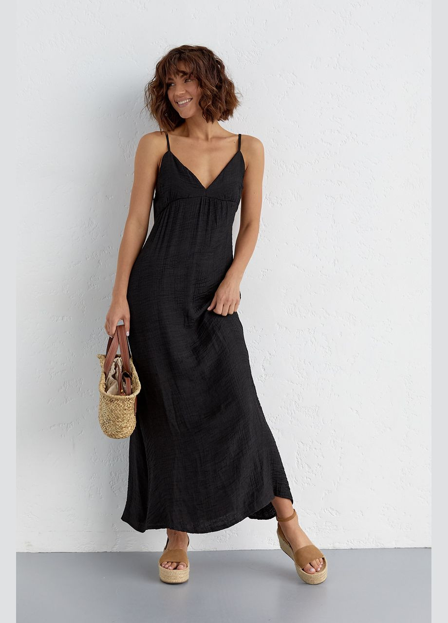 Летний женский летний сарафан с открытой спиной Liton однотонный