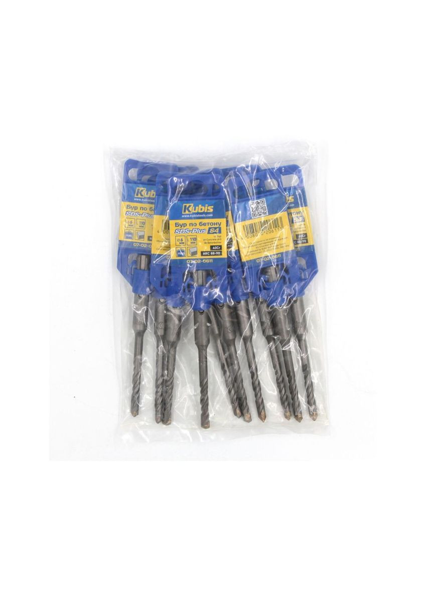 Бур по бетону SDS-Plus S4 10*260 мм, 40Cr, YG8C HRC 88-90, ТМ Kubis (363977908)